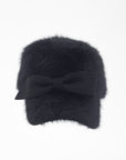 COCO - Angora wool baseball cap with a sculpted felt bow.