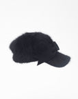 COCO - Angora wool baseball cap with a sculpted felt bow.