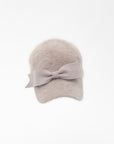 COCO - Angora wool baseball cap with a sculpted felt bow.