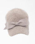 COCO - Angora wool baseball cap with a sculpted felt bow.