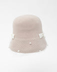EVELYN - Soft, versatile merino wool cloche with dotted veil and grosgrain bows