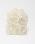 MIMI - Cashmere blend wool beanie with veil and scattered satin bows