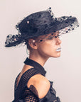 LONDON - Wide Brimm Boater with Multi Layered Veil