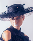 LONDON - Wide Brimm Boater with Multi Layered Veil