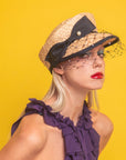 TOKYO - Veiled Cap in Raffia