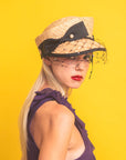 TOKYO - Veiled Cap in Raffia