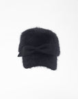 COCO - Angora wool baseball cap with a sculpted felt bow.