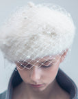 FIFI - Angora beret with dotted veil