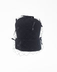 MIMI - Cashmere blend wool beanie with veil and scattered satin bows
