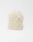 MIMI - Cashmere blend wool beanie with veil and scattered satin bows
