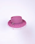 PARIS - Pink Boater Hat with Veil