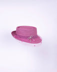 PARIS - Pink Boater Hat with Veil