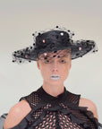 LONDON - Wide Brimm Boater with Multi Layered Veil