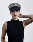 Misa Harada Hats | ALEX | Beige tweed Marine cap with recycled cashmere peak